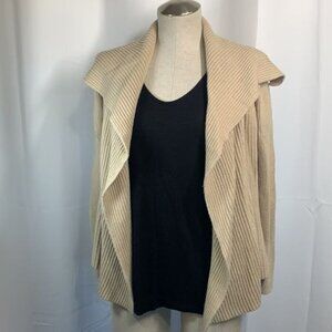 Banana Republic Step Hem Open Front Knit Cardigan-Almond, Sz Small, Wool Blend